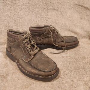 Clarks Brown Moc-Toe Boots